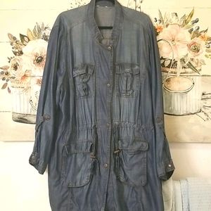 26/28W 3-4X Lite Denim Cargo Utility Lite Jacket